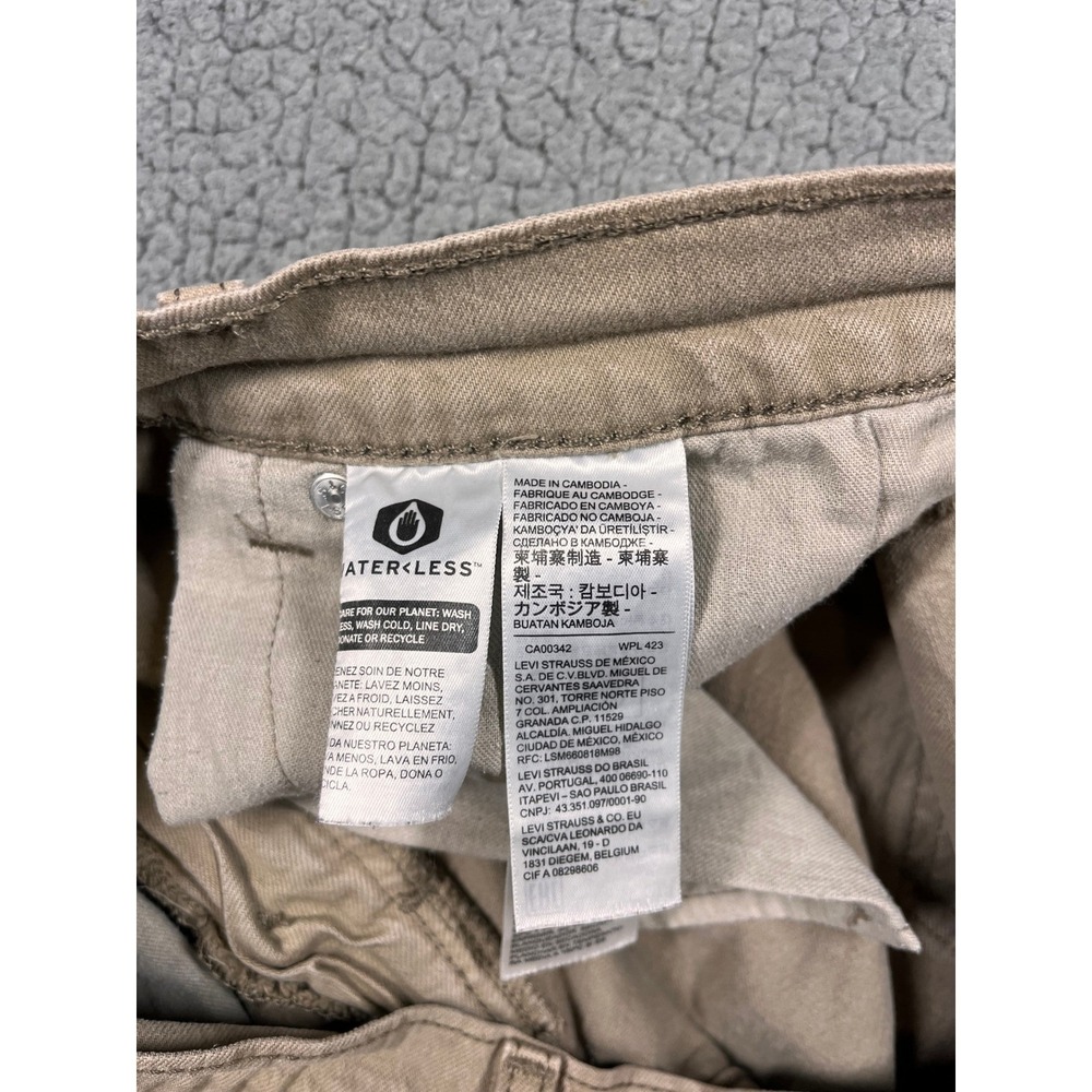 Levi Strauss 505 Khaki Tan Straight Leg Jeans Mens W34 L32 Cotton Blend - Picture 7 of 14